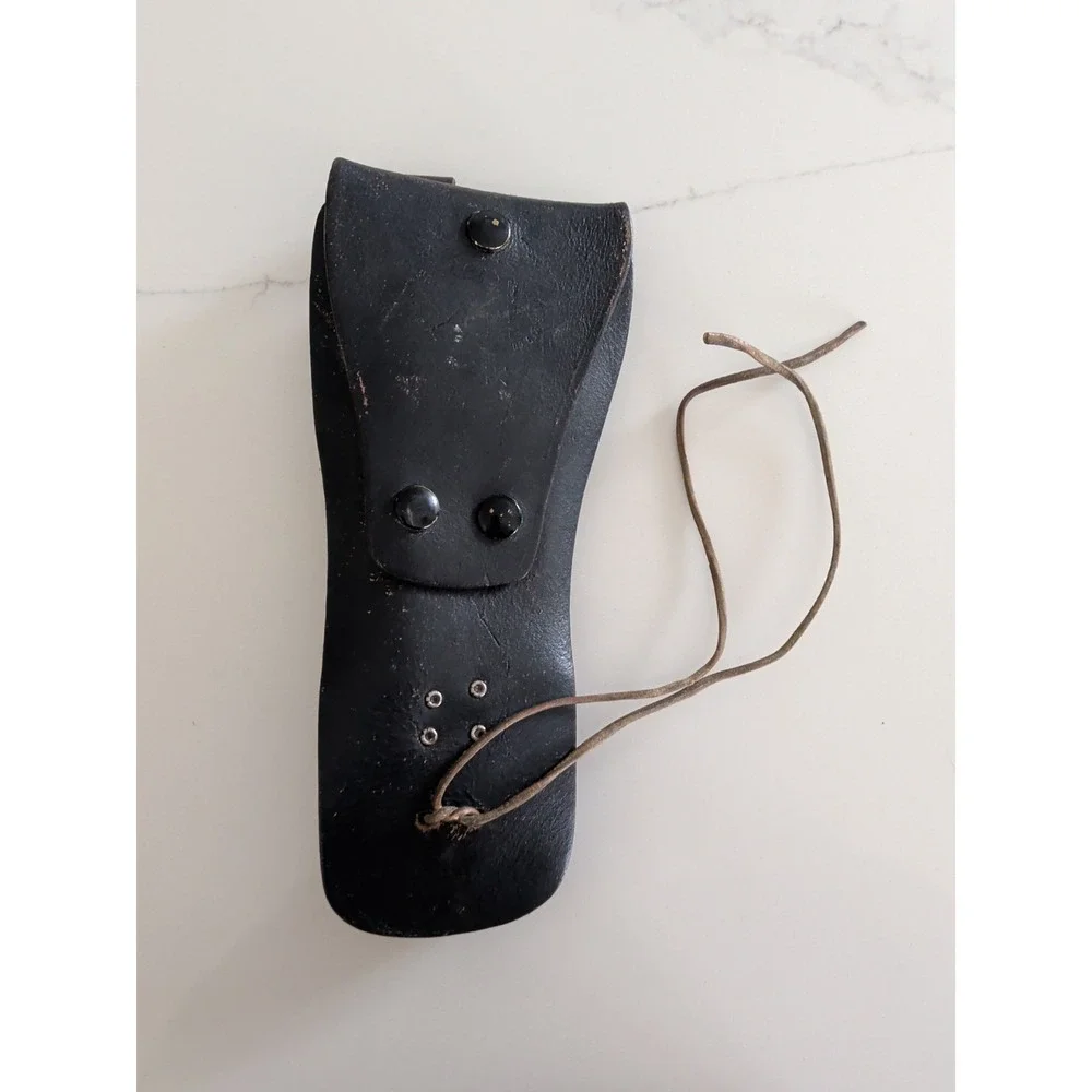 Vintage Black Leather Pistol Holster